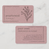 Afbeelding Sjabloon Rustieke Bloemen Kraft papier Visitekaartje (Voorkant / Achterkant)