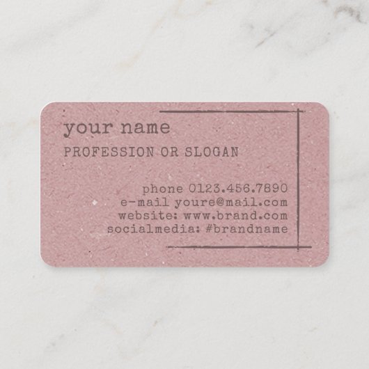 Afbeelding Sjabloon Rustieke Bloemen Kraft papier Visitekaartje (Achterkant)