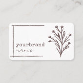 Afbeelding Sjabloon Rustieke Bloemen Plain White Visitekaartje (Voorkant)