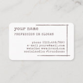 Afbeelding Sjabloon Rustieke Bloemen Plain White Visitekaartje (Achterkant)