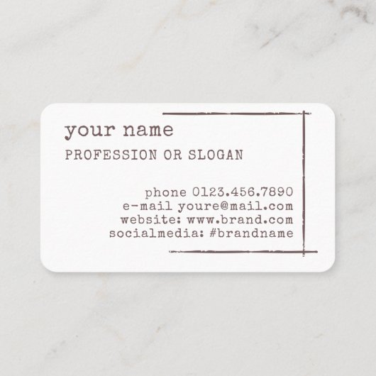 Afbeelding Sjabloon Rustieke Bloemen Plain White Visitekaartje (Achterkant)