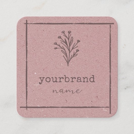 Afbeelding Sjabloon rustieke bloemenboetiek bloeme Vierkante Visitekaartje (Voorkant)
