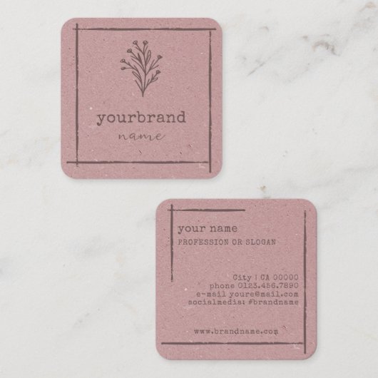 Afbeelding Sjabloon rustieke bloemenboetiek bloeme Vierkante Visitekaartje (Voorkant / Achterkant)