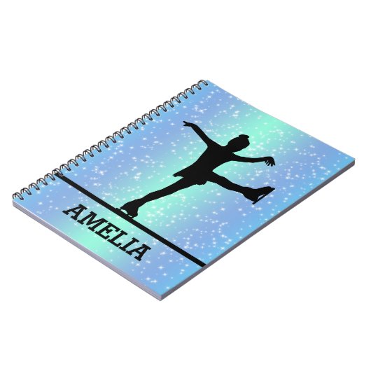 Afbeelding Skateeg Sparkle Custom Name Notitieboek (Linkerzijde)