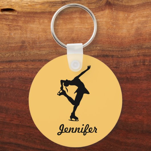 Afbeelding Skater Girl & Name Sleutelhanger (Peach (Voorkant)