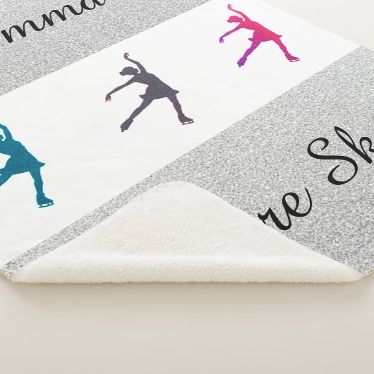 Afbeelding Skater/Ice Skating Glitter Sherpa Blank Sherpa Deken (3/4)