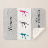 Afbeelding Skater/Ice Skating Glitter Sherpa Blank Sherpa Deken (Voorkant (horizontaal))