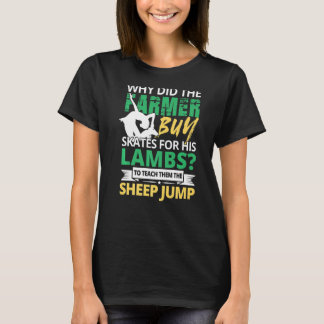 Afbeelding Skater Ice Skating Sheep Jump Lambs Tea T-shirt