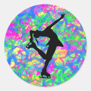 Afbeelding Skater - kleurrijke sterren sticker