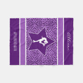 Afbeelding Skater met Paarse Cheetah Print en Mono Fleece Deken (Voorkant (Horizontaal))