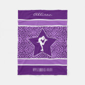 Afbeelding Skater met Paarse Cheetah Print en Mono Fleece Deken (Voorkant)