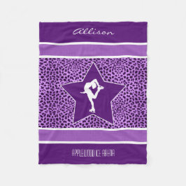 Afbeelding Skater met Paarse Cheetah Print en Mono Fleece Deken