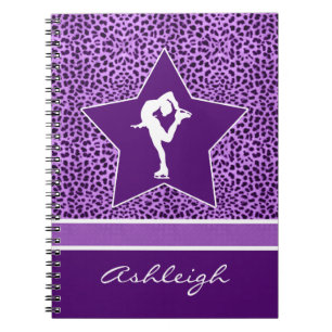 Afbeelding Skater met Paarse Cheetah Print en Mono Notitieboek