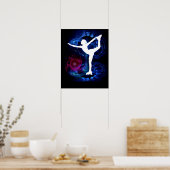 Afbeelding Skater op technisch ijs Poster (Keuken)