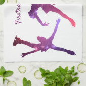 Afbeelding skater Roze Paarse ster - ijshanddoek Theedoek (Gevouwen)