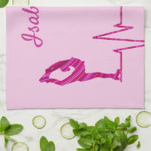 Afbeelding Skater Towel blade, hartslag roze draai Theedoek (Gevouwen)