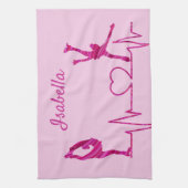 Afbeelding Skater Towel blade, hartslag roze draai Theedoek (Verticaal)