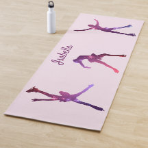 Afbeelding skater yoga mat silhouettes paarse ster
