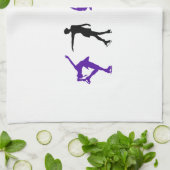 Afbeelding Skaters - Paars en zwart Theedoek (Gevouwen)