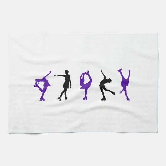 Afbeelding Skaters - Paars en zwart Theedoek (Horizontaal)