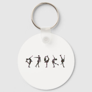 Afbeelding Skaters, roze, grijs patroon Sleutelhanger