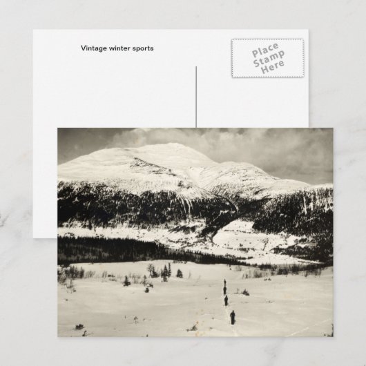  afbeelding, Skiers in de vallei Briefkaart (Voorkant / Achterkant)