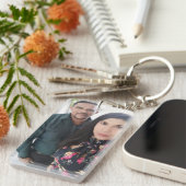 Afbeelding Sleutelhanger, aangepaste foto geschenk Sleutelhanger (Voorkant Rechts)