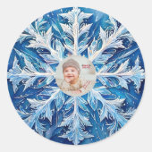  Afbeelding sneeuwvlok Ronde Sticker (Voorkant)