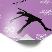 Afbeelding Snowflake Paarse marble Silver Glam Foto Afdruk (Hoek)