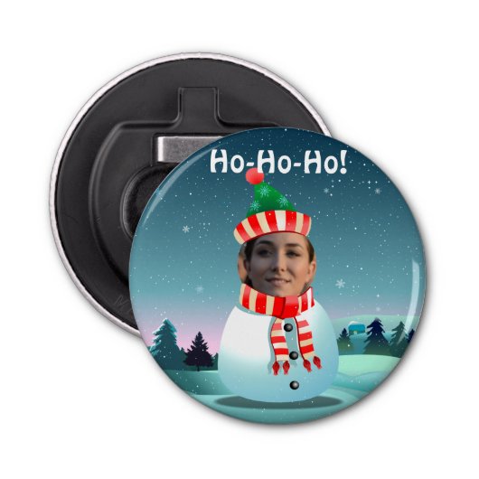Afbeelding Snowman Button Flesopener (Voorkant)