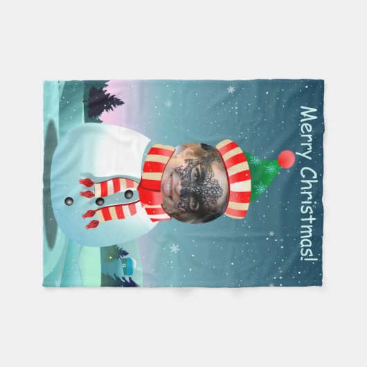 Afbeelding Snowman Fleece Deken (Voorkant (Horizontaal))