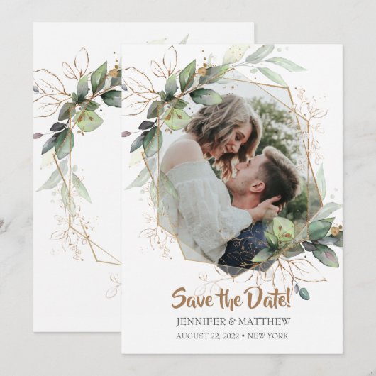 Afbeelding Sparen de Kaart van de Datum van de Wed (Voorkant / Achterkant)