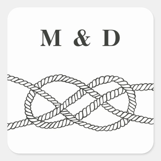 Afbeelding Sticker Knot Envelope-zegel - zwart (Voorkant)