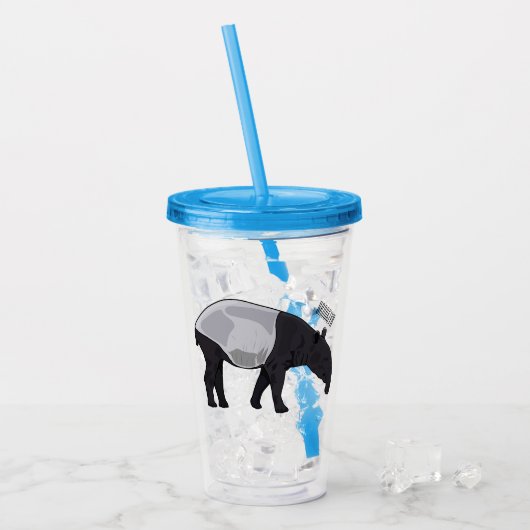 Afbeelding Tapir cartoon Acryl Drinkbeker (Voorkant ijs)