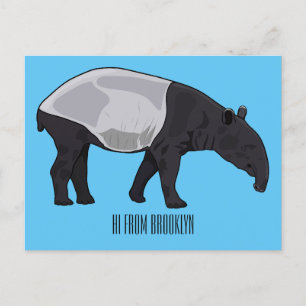 Afbeelding Tapir cartoon Briefkaart
