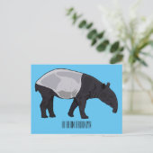 Afbeelding Tapir cartoon Briefkaart (Staand voorkant)