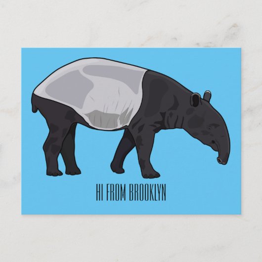 Afbeelding Tapir cartoon Briefkaart (Voorkant)