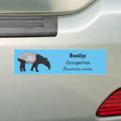 Afbeelding Tapir cartoon Bumpersticker (Op auto)