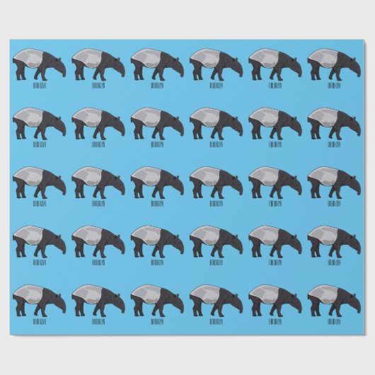 Afbeelding Tapir cartoon Cadeaupapier (Vlak)