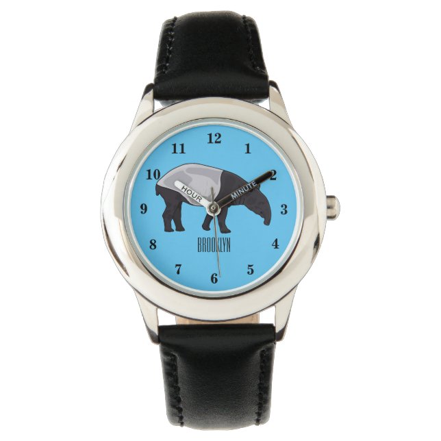 Afbeelding Tapir cartoon Horloge (Voorkant)