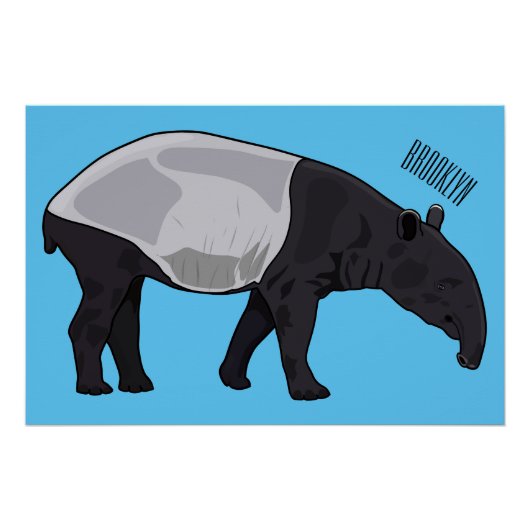Afbeelding Tapir cartoon Perfect Poster (Voorkant)