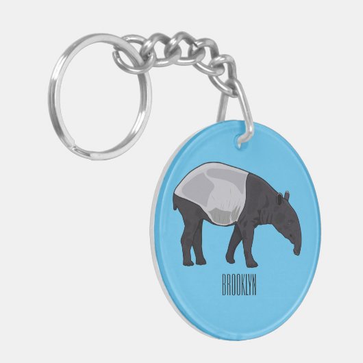 Afbeelding Tapir cartoon Sleutelhanger (Voorkant Links)