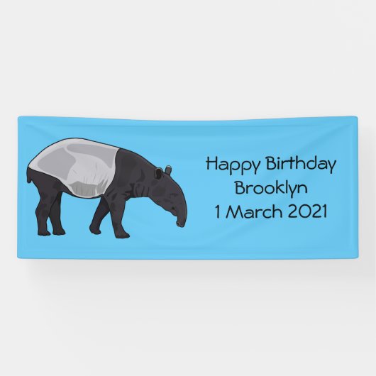 Afbeelding Tapir cartoon Spandoek (Horizontaal)
