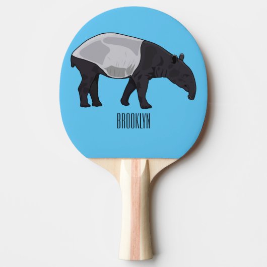 Afbeelding Tapir cartoon Tafeltennisbatje (Voorkant)