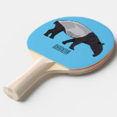 Afbeelding Tapir cartoon Tafeltennisbatje (Voorkant Gekanteld)