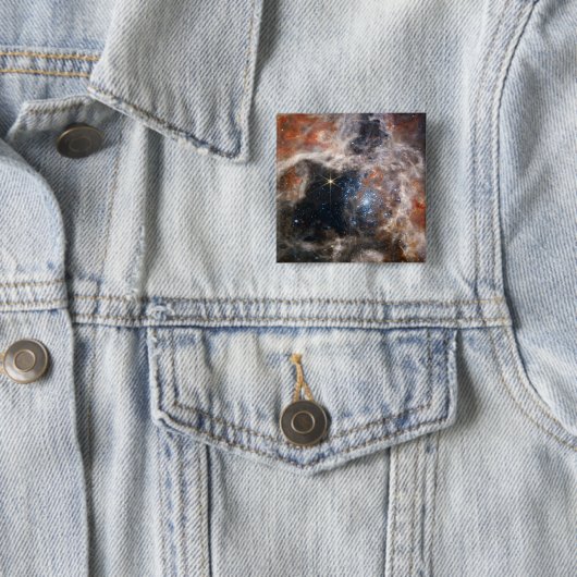 Afbeelding Tarantula Nebula van JWST Vierkante Button 5,1 Cm (In situ)