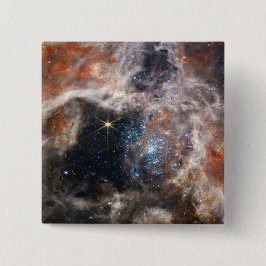 Afbeelding Tarantula Nebula van JWST Vierkante Button 5,1 Cm