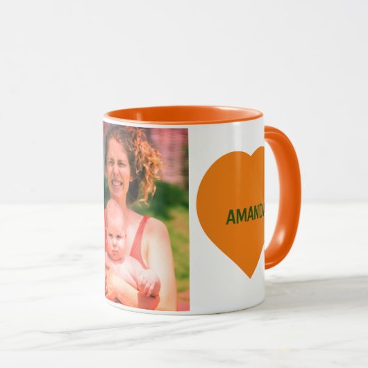 Afbeelding tekst en aangepaste harten mok (Voorkant rechts)