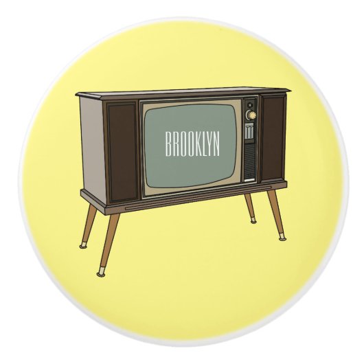 Afbeelding televisie-cartoon keramische knop (Voorkant)