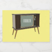 Afbeelding televisie-cartoon voedselcontainer etiket (Enkel label)